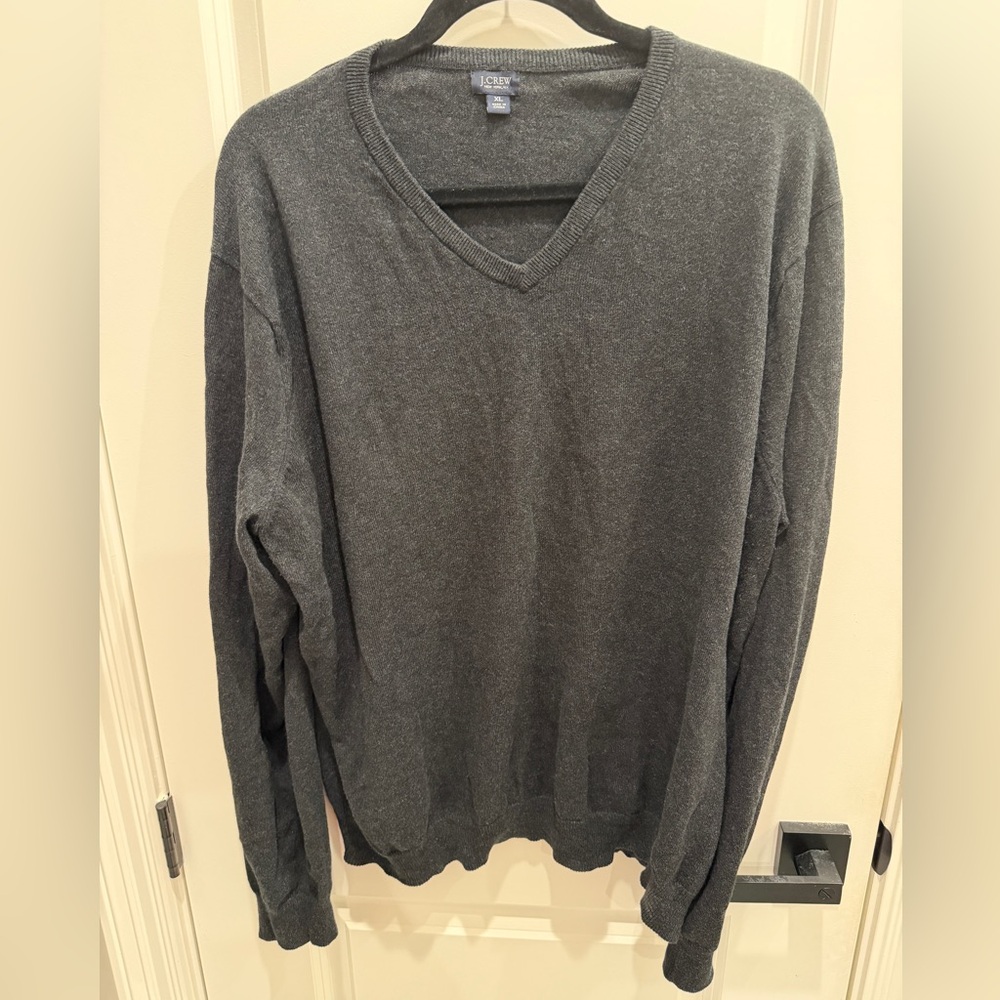 J. Crew Men's Charcoal V-Neck Sweater